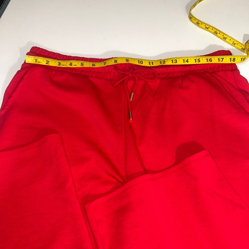 Scoop Women's Ultimate Scubaknit Cropped Sweatpants Size XL Red Drawstring - Picture 13 of 15